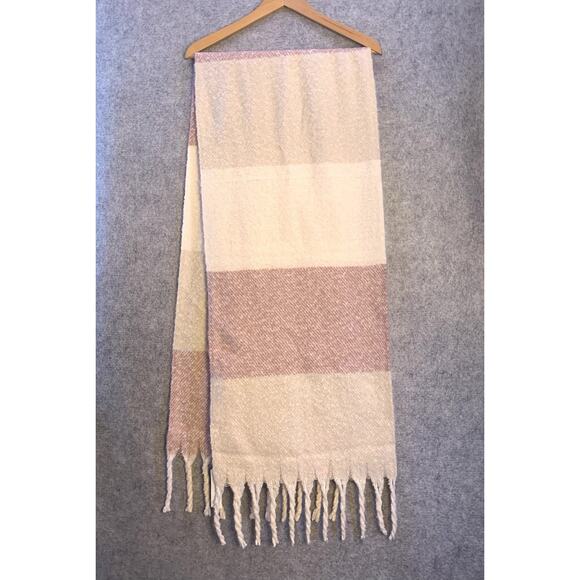 NWT Gentle Fawn Scarf Shawl Wrap Fringe Women’s One Size Pink Cream White Boho - Picture 12 of 13